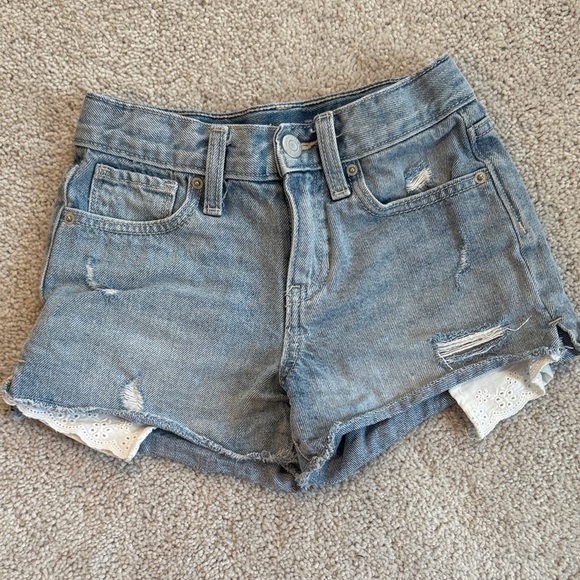 Denim Distressed Girls Shorts - Picture 1 of 3